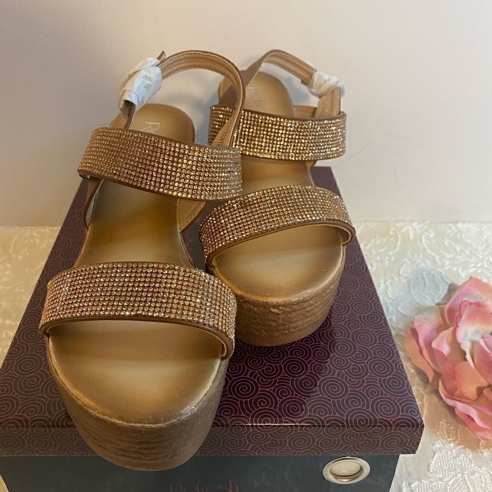 💥Refresh Rhinestone Embellished Wedge Sandals - Picture 7 of 12